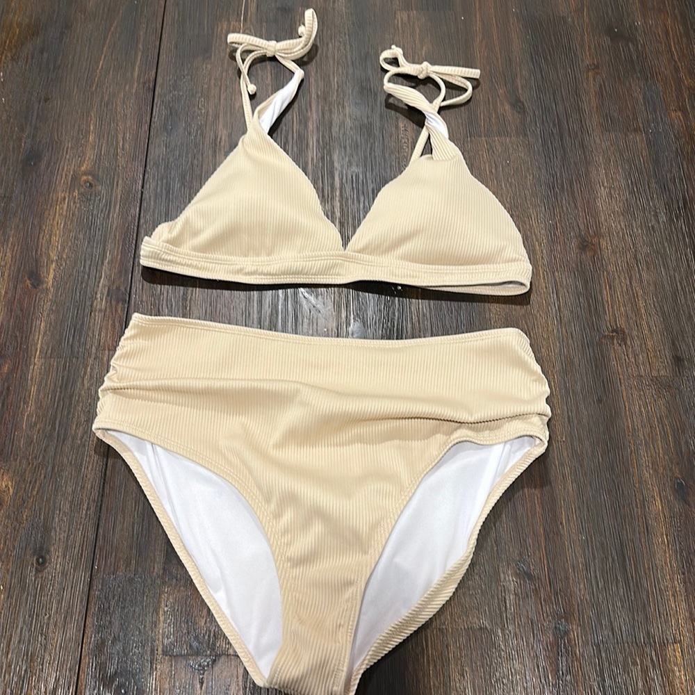 Pink Lily Tan Bikini - Top 3X; Bottom 2X